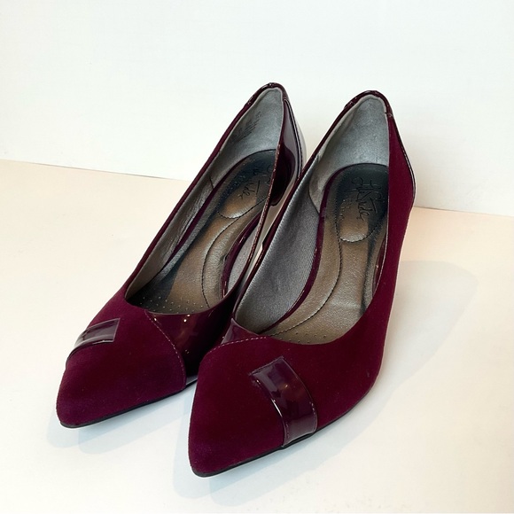 LifeStride Spencer Pointed Toe Heels Eco Suede Patent Pumps 7.5 - Picture 5 of 13